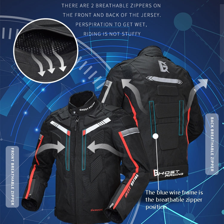 GHOST RACING GR-Y07 Motorcycle Cycling Jacket Four Seasons Locomotive Racing Anti-Fall Cloth, M, L, XL, XXL, XXXL, XXXXL, XXXXXL
