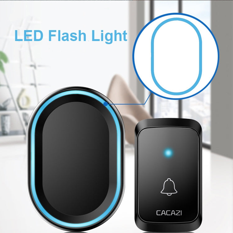 CACAZI A80 1 For 1 Wireless Music Doorbell without Battery, Plug:EU Plug(Black)