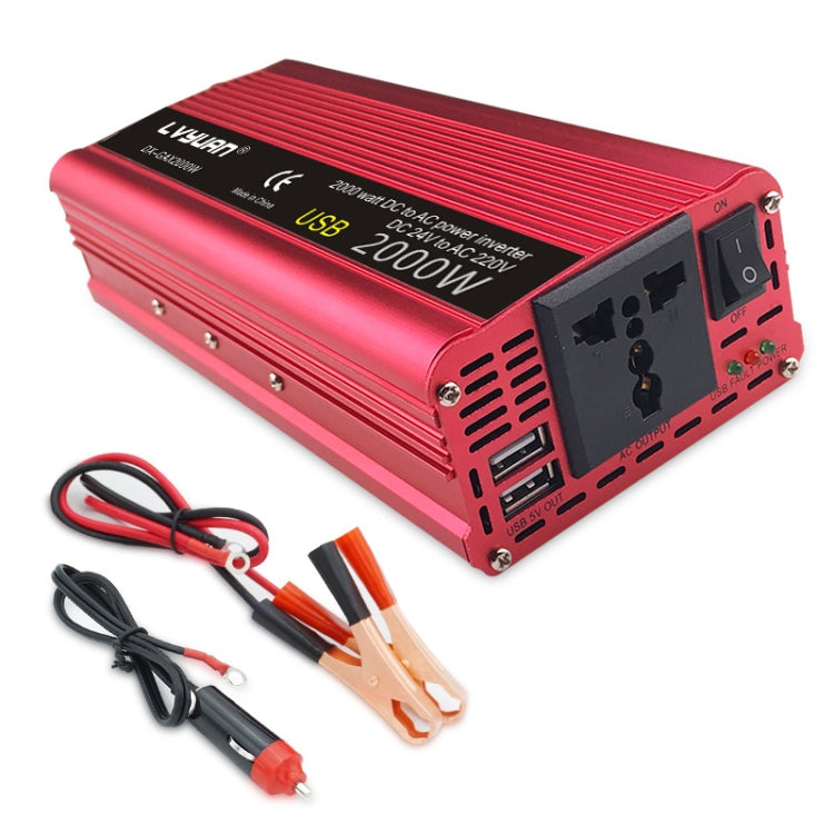 LVYUAN Car Inverter Dual USB Power Converter, 12V to 220V 1500W, 24V to 220V 1500W, 12V to 220V 1500W UK Plug, 12V to 220V 1500W AU Plug, 12V to 110V 1500W US Plug, 12V to 220V 2000W, 24V to 220V 2000W, 12V to 220V 2000W UK Plug, 12V to 220V 2000W AU P...