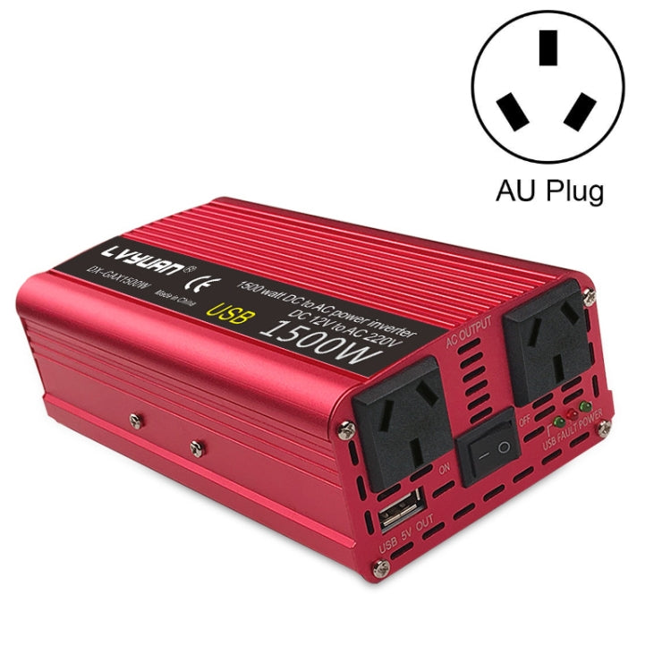 LVYUAN Car Inverter Dual USB Power Converter, 12V to 220V 1500W, 24V to 220V 1500W, 12V to 220V 1500W UK Plug, 12V to 220V 1500W AU Plug, 12V to 110V 1500W US Plug, 12V to 220V 2000W, 24V to 220V 2000W, 12V to 220V 2000W UK Plug, 12V to 220V 2000W AU P...