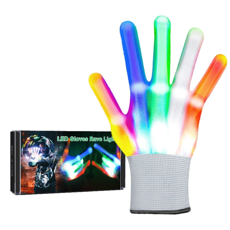 1 Pairs Hand Bones LED Glowing Gloves, XL