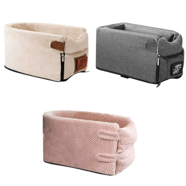 Car Central Control Seat Pet Portable Bed Pad, Oval + Beige, Square + Gray, Rubber + Pink, Yellow Bear+Handle, Yellow bear+Handle+Upper Cover, Gray+Handle, Gray+Handle+Upper Cover, Oval Beige+Summer Mat, Square Gray+Summer Mat