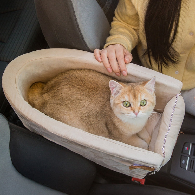 Car Central Control Seat Pet Portable Bed Pad, Oval + Beige, Square + Gray, Rubber + Pink, Yellow Bear+Handle, Yellow bear+Handle+Upper Cover, Gray+Handle, Gray+Handle+Upper Cover, Oval Beige+Summer Mat, Square Gray+Summer Mat
