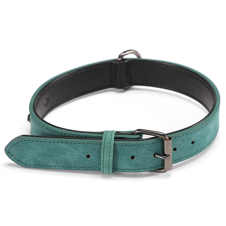 JINMAOHOU Dogs Double-Layer Leather Collar, XS 34x1.7cm, S 39x2.2cm, M 49x2.7cm, L 59x3.2cm