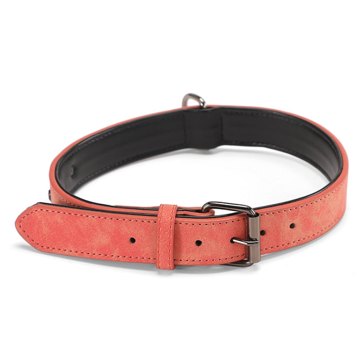 JINMAOHOU Dogs Double-Layer Leather Collar, XS 34x1.7cm, S 39x2.2cm, M 49x2.7cm, L 59x3.2cm