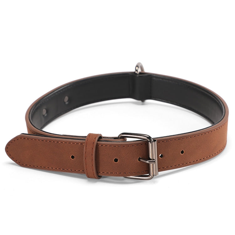 JINMAOHOU Dogs Double-Layer Leather Collar, XS 34x1.7cm, S 39x2.2cm, M 49x2.7cm, L 59x3.2cm