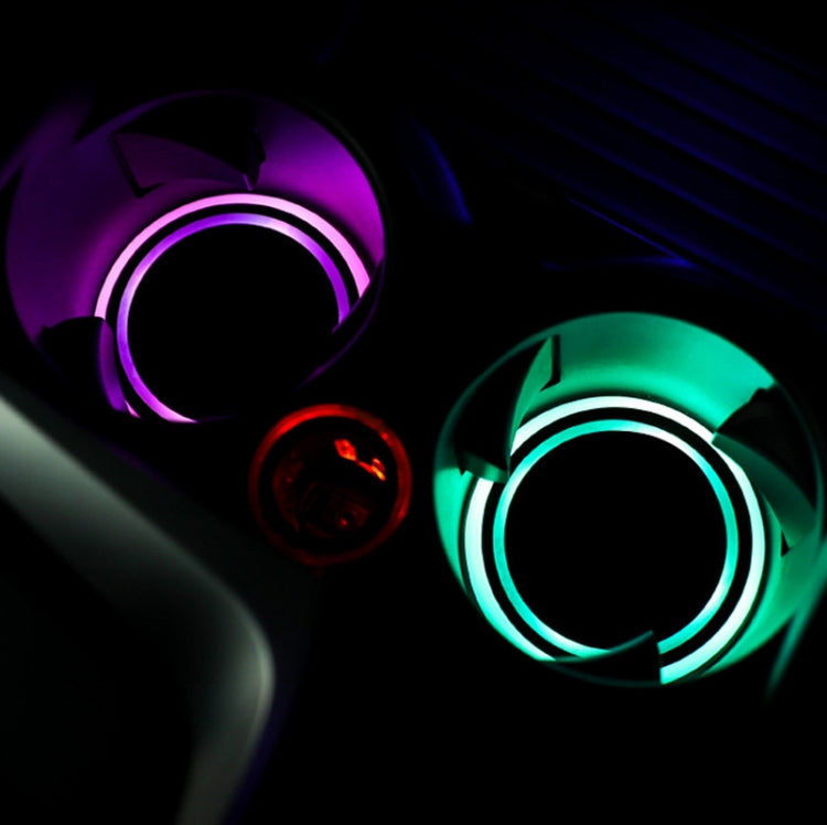 1 Pair 68mm LED Smart Light-Emitting Coaster Light Car Cup Slot Atmosphere Light, Beverage, Brick, Cat Claws, Modern Technology, Star, Genesis, Magic Array