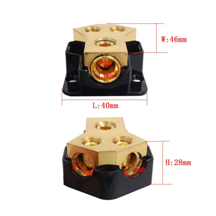 DB31 Car Audio Amplifier Modified Insurance 1 Point 2 Splitter, Copper, Zinc Alloy