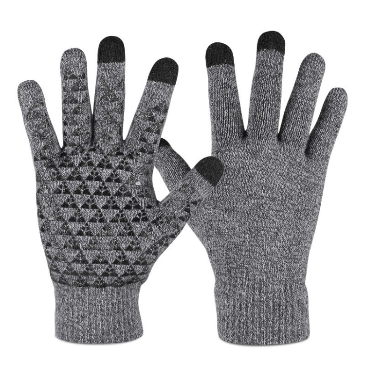 1 Pair Thick Velvet Touch Screen Knitted Warm Gloves, Free Size