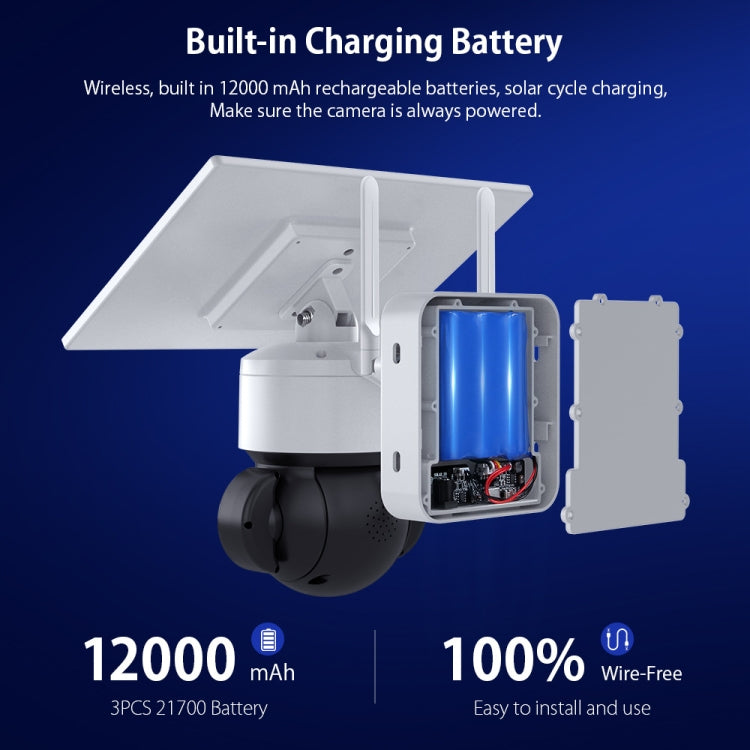 SHIWOJIA IP66 Waterproof WiFi Solar Dome IP Camera,  Support Two-way Audio & PIR Motion Detection & Night Vision & TF Card(1080P Graffiti Solar WiFi Version)
