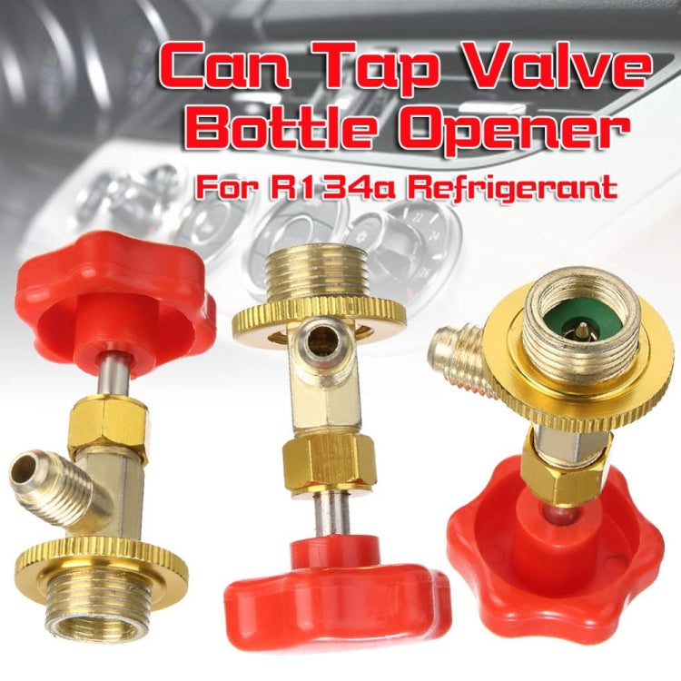 R134a Car Air Conditioning Refrigerant Anti-Leakage Switch, Red Metal Valve Bottle