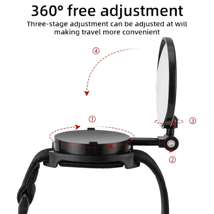 Bicycle Rearview Mirror With Wristband 360 Degree Rotating Mirror, Wristband Rotating Mirror