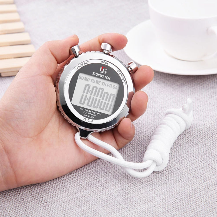 YS Metal Large Screen Display Stopwatch Fitness Sports Competition Electronic Stopwatch, YS-528 Single Row Display