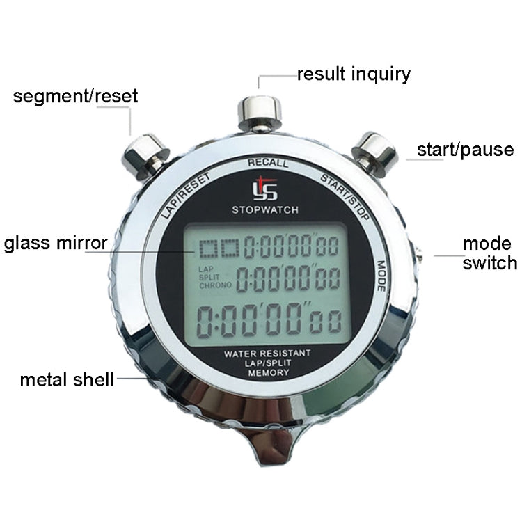 YS Metal Stopwatch 3 Rows Display Running Training Electronic Timers, Style:, YS-510 10 Memories 3 Rows Display, YS-530 30 Memories 3 Rows Display, YS-560 60 Memories 3 Rows Display, YS-5100 100 Memories 3 Rows Display, YS-5120 120 Memories 3 Rows Display