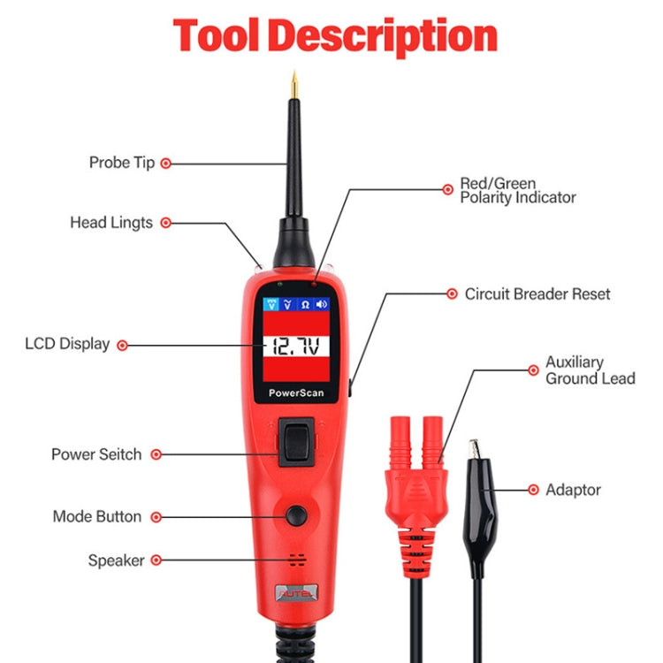 AUTEL PS100  Automotive Circuit Tester Automotive System Diagnostic Tool, Automotive Circuit Tester