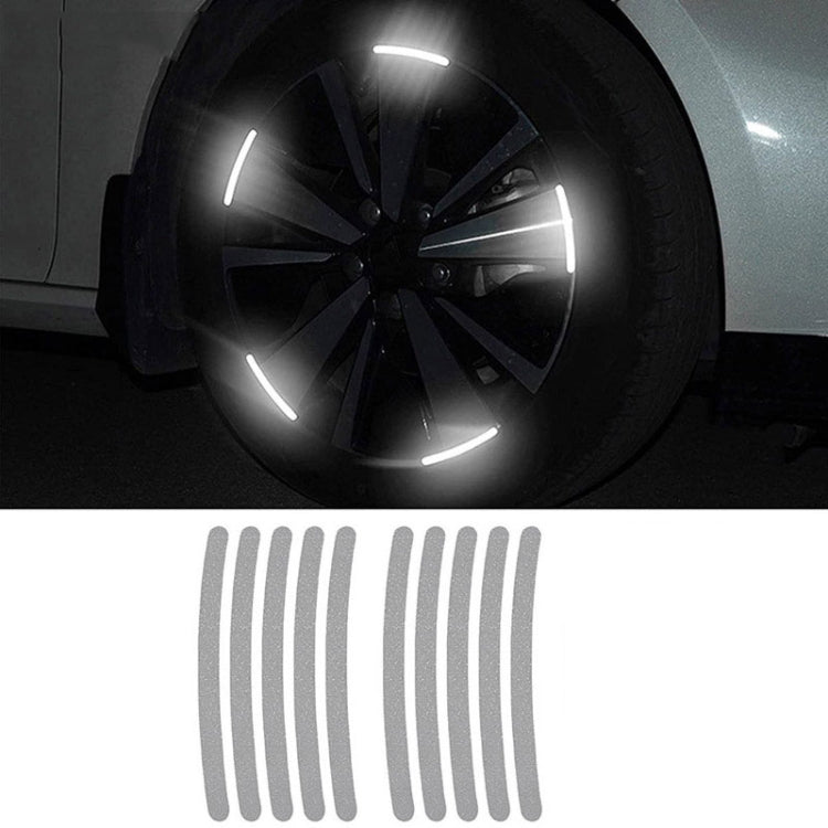 10pcs /Set Car Wheel Reflective Stickers 3D Personal Decoration Tire Warning Stickers