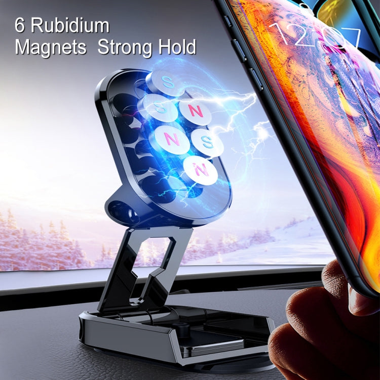 Vehicle Bracket Magnetic Navigation Bracket, Folding Black, Folding Silve