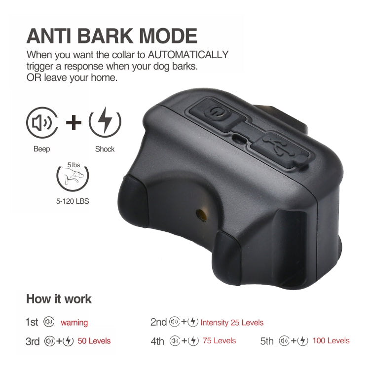Pet Collar Trainer Rechargeable Automatic Bark Stop, Automatic Bark Stop Black, Automatic Bark Stop Black White Spots