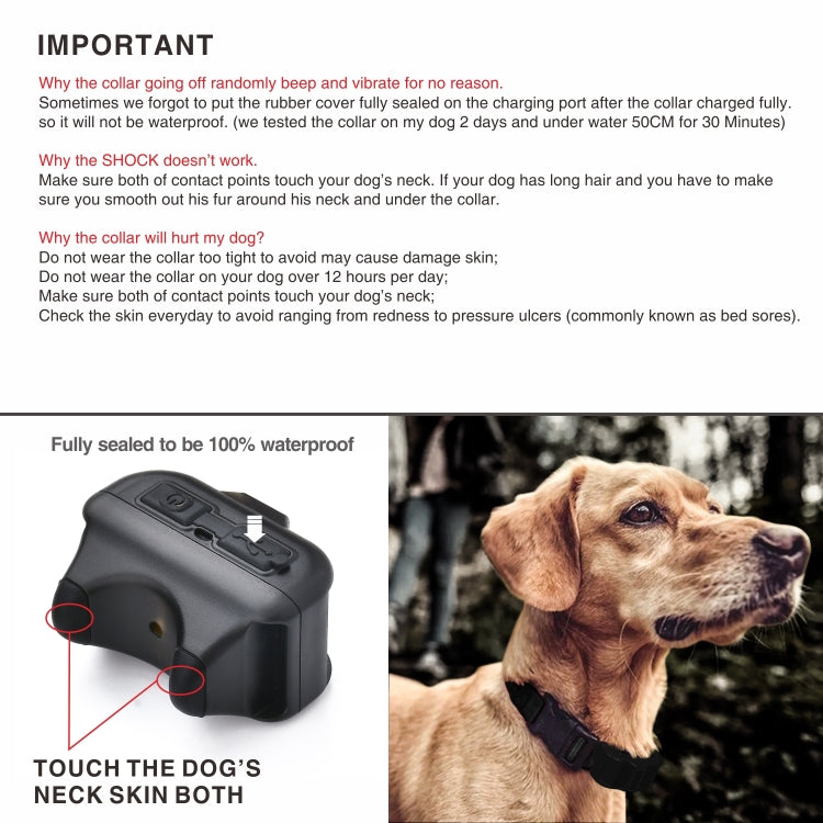 Pet Collar Trainer Rechargeable Automatic Bark Stop, Automatic Bark Stop Black, Automatic Bark Stop Black White Spots
