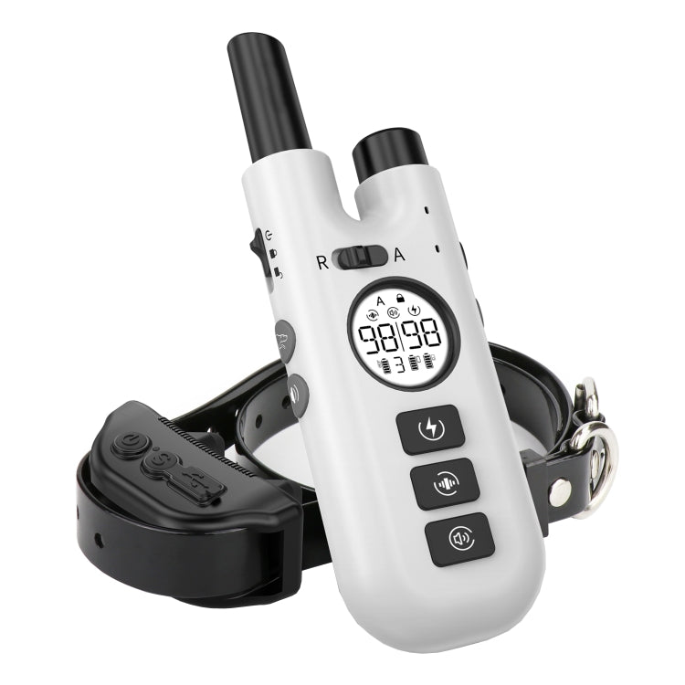 Intelligent Remote Control Dog Trainer Automatic Barking Stop Collar, Collar Black, Collar White