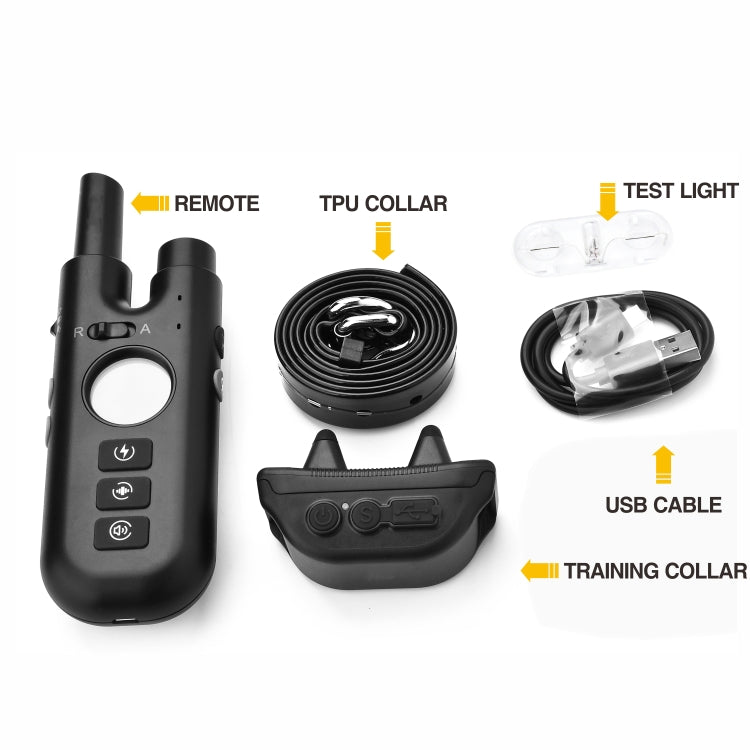 Intelligent Remote Control Dog Trainer Automatic Barking Stop Collar, Collar Black, Collar White