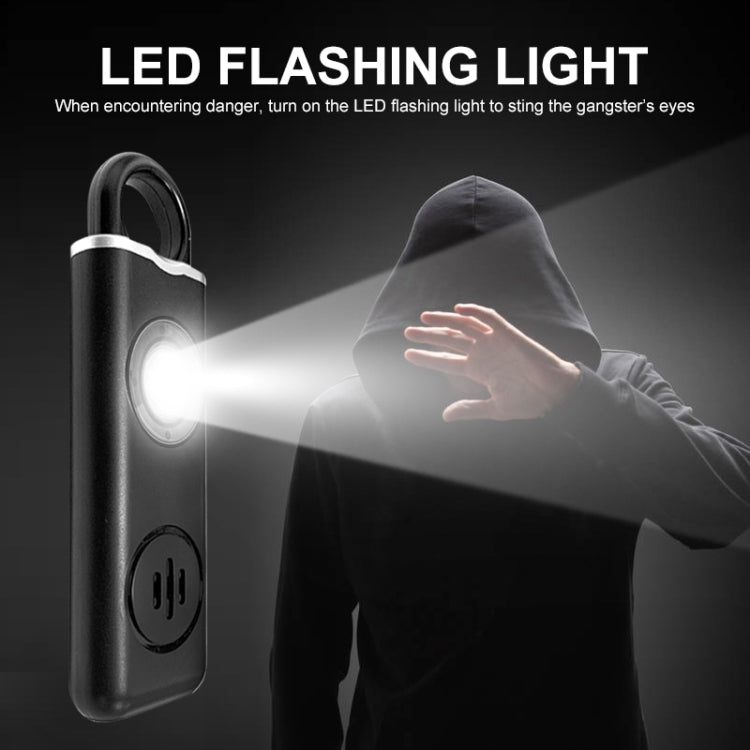 Anti-wolf Alarm Rechargeable Female Student Self-defense Keychain(Black)