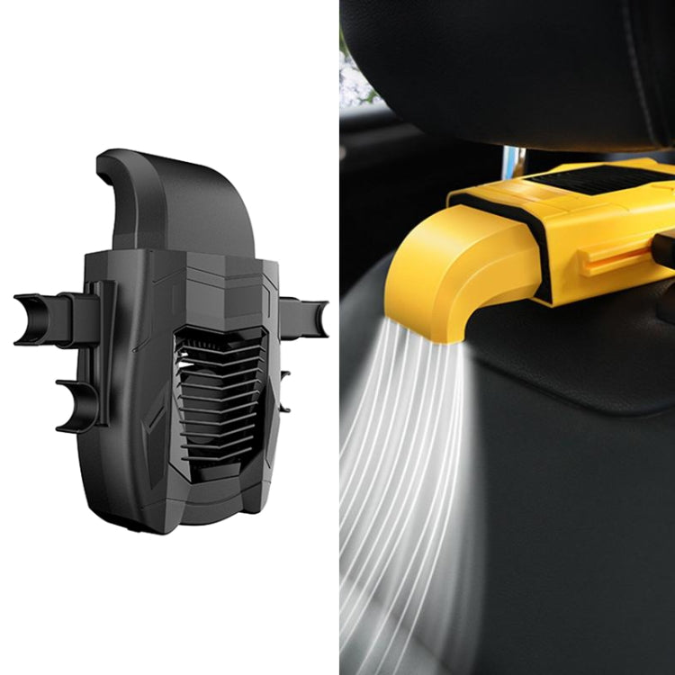 F415 Car Multifunctional Seat Back USB Fan, Black, Yellow