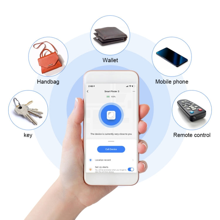 Wallet Key Finder Two Way Bluetooth Intelligent Anti-lost Device(Pink)