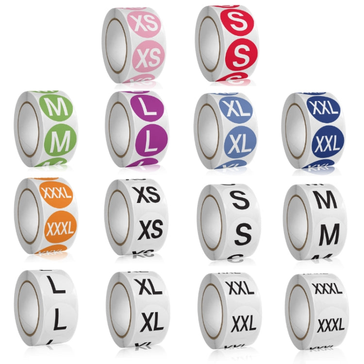10 PCS Clothing Shoes & Hats Size Model Label Round Sticker, A-446, A-447, A-448, A-449, A-450, A-451, A-452, A-453, A-454, A-455, A-456, A-457, A-444, A-445
