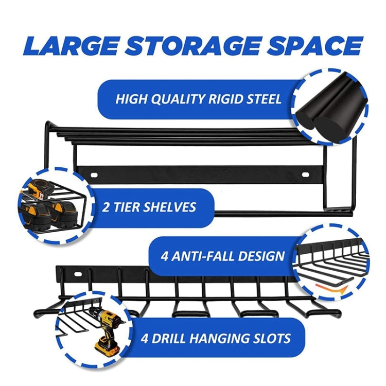 Wall Mounted Handheld Drill Tool Storage Rack, Complete set, Single Rack