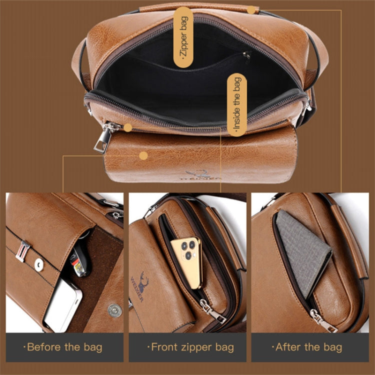 WEIXIER D245 Men Business Bag Large Capacity Shoulder Backpack, D245 Black, D245 Light Brown, D245 Dark Brown
