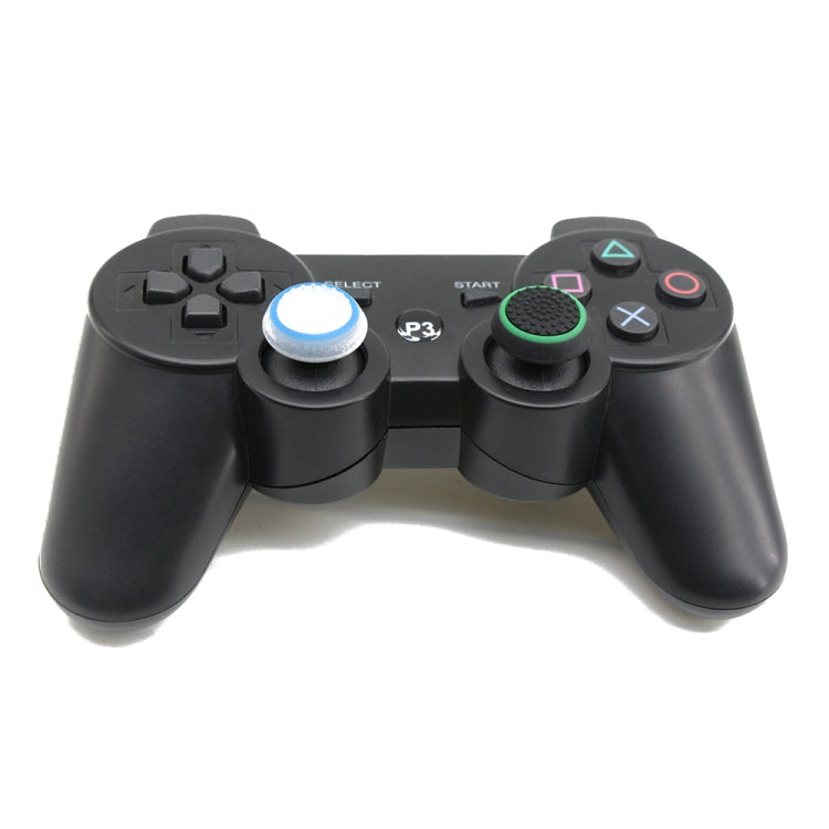 10 PCS Gamepad Silicone Luminous Button Cap Rocker Cap For PS5/PS4/PS3/ONE/360/PRO/series X/S(Black Light Blue)
