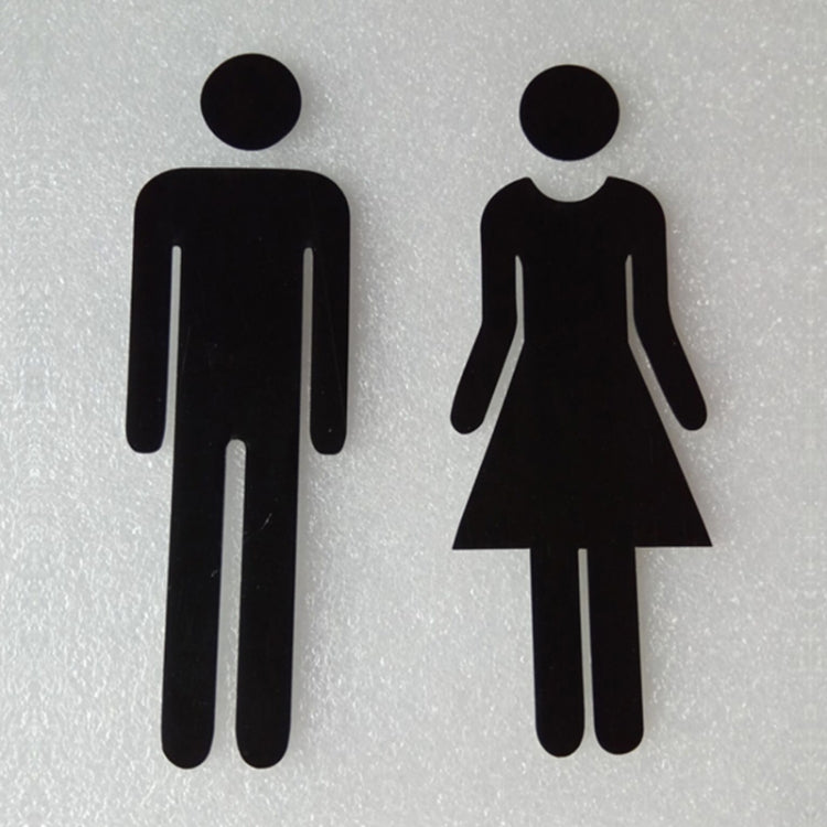 2 PCS 20cm 3D DIY Man & Woman Toilet Sticker WC Door Sign Decals Toilet Signs, 20cm (Silver), 20cm (Black), 20cm (Rose Gold), 20cm (Antique Copper)