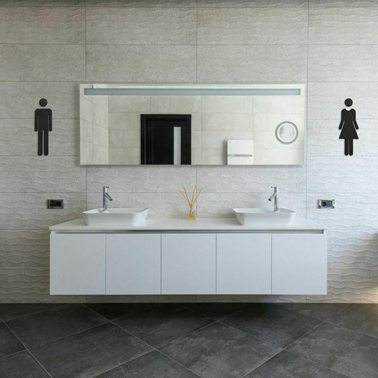 2 PCS 20cm 3D DIY Man & Woman Toilet Sticker WC Door Sign Decals Toilet Signs, 20cm (Silver), 20cm (Black), 20cm (Rose Gold), 20cm (Antique Copper)