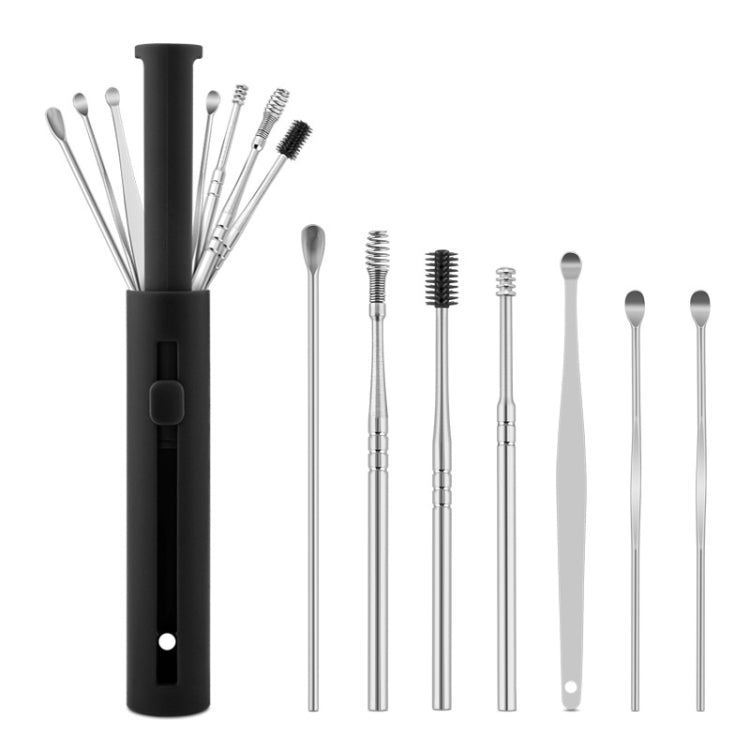 1 Pack Push-Pull Cylinder Storage Ear Scoop Set, Specification: 6 PCS/Set Black, 6 PCS/Set Black, 6 PCS/Set Orange, 6 PCS/Set Yellow, 6 PCS/Set Blue, 6 PCS/Set Green, 7 PCS/Set Black, 7 PCS/Set Orange, 7 PCS/Set Yellow, 7 PCS/Set Blue, 7 PCS/Set Green