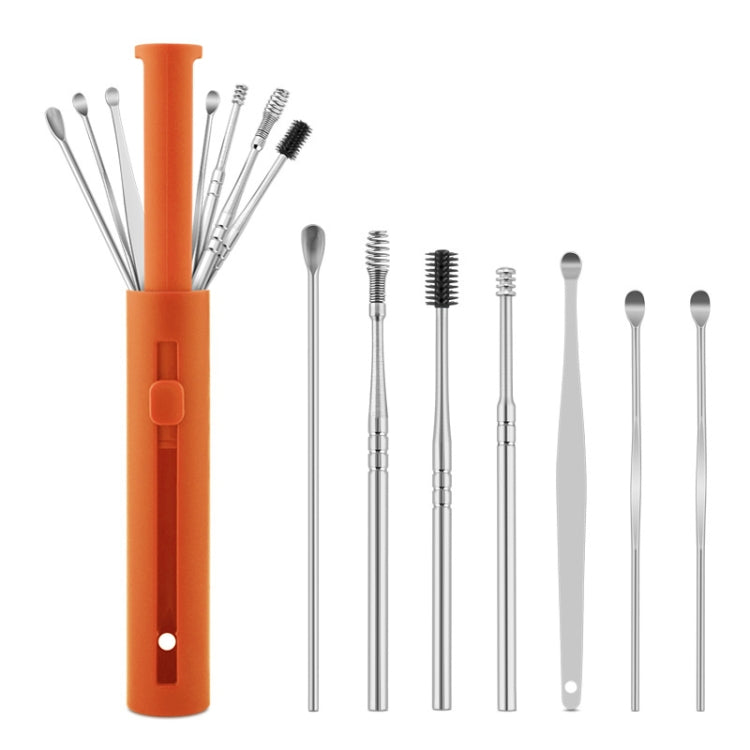 1 Pack Push-Pull Cylinder Storage Ear Scoop Set, Specification: 6 PCS/Set Black, 6 PCS/Set Black, 6 PCS/Set Orange, 6 PCS/Set Yellow, 6 PCS/Set Blue, 6 PCS/Set Green, 7 PCS/Set Black, 7 PCS/Set Orange, 7 PCS/Set Yellow, 7 PCS/Set Blue, 7 PCS/Set Green