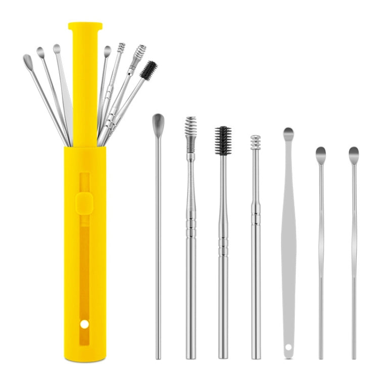 1 Pack Push-Pull Cylinder Storage Ear Scoop Set, Specification: 6 PCS/Set Black, 6 PCS/Set Black, 6 PCS/Set Orange, 6 PCS/Set Yellow, 6 PCS/Set Blue, 6 PCS/Set Green, 7 PCS/Set Black, 7 PCS/Set Orange, 7 PCS/Set Yellow, 7 PCS/Set Blue, 7 PCS/Set Green