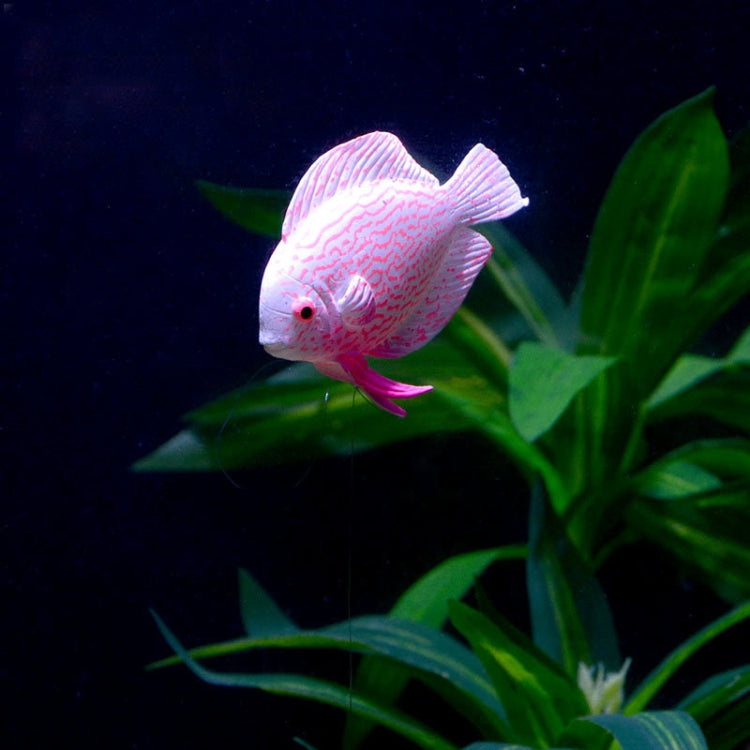 Simulation Luminous Tropical Fish Tank Landscaping Fake Decorations(F01 Pink God Cumilus)