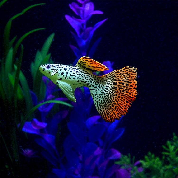 Simulation Luminous Tropical Fish Tank Landscaping Fake Decorations(F03 Peacock Fish)