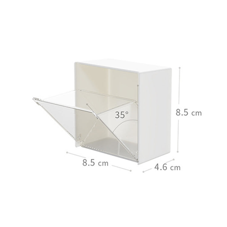 Wall-Mounted Flip Storage Box Paste Small Object Storage Box, White