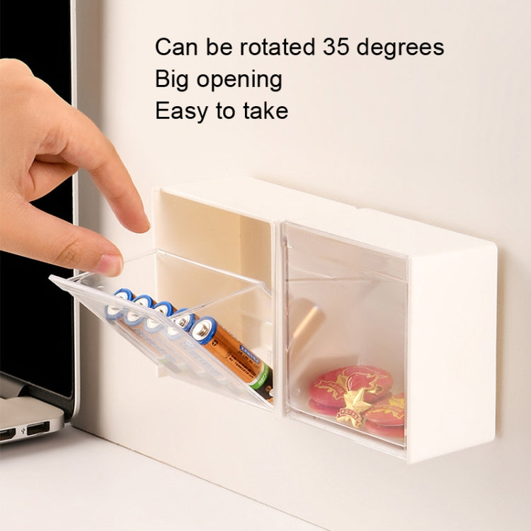 Wall-Mounted Flip Storage Box Paste Small Object Storage Box, White