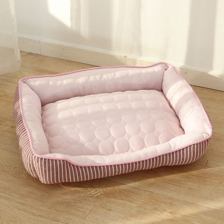 Summer Cold Feeling Dog Cat Kennel Ice Silk Cool Den M(Pink)