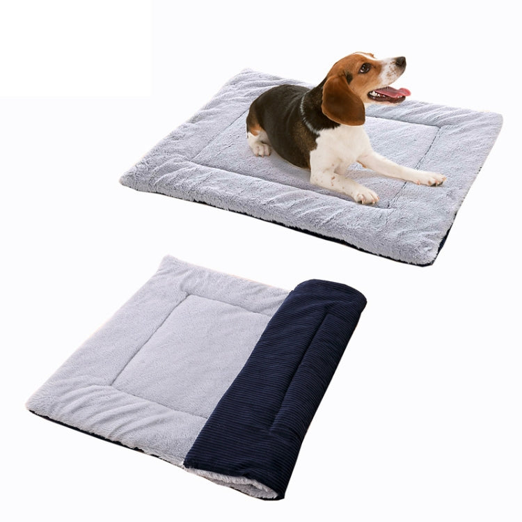 Double Sided Pet Mat Four Seasons Warm Dog Blanket,Size: S(Wick Strip Gray)