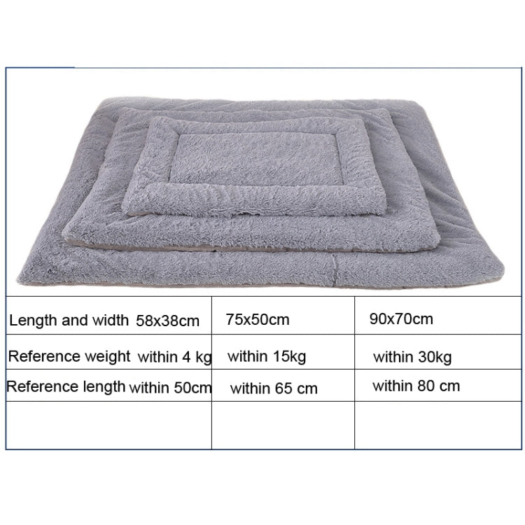 Double Sided Pet Mat Four Seasons Warm Dog Blanket,Size: M(Wick Strip Dark Blue)