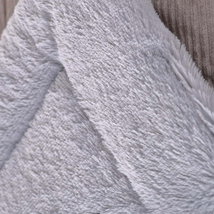 Double Sided Pet Mat Four Seasons Warm Dog Blanket,Size: L(Wick Strip Khaki)
