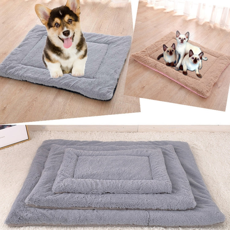 Double Sided Pet Mat Four Seasons Warm Dog Blanket,Size: S(Wick Strip Gray)