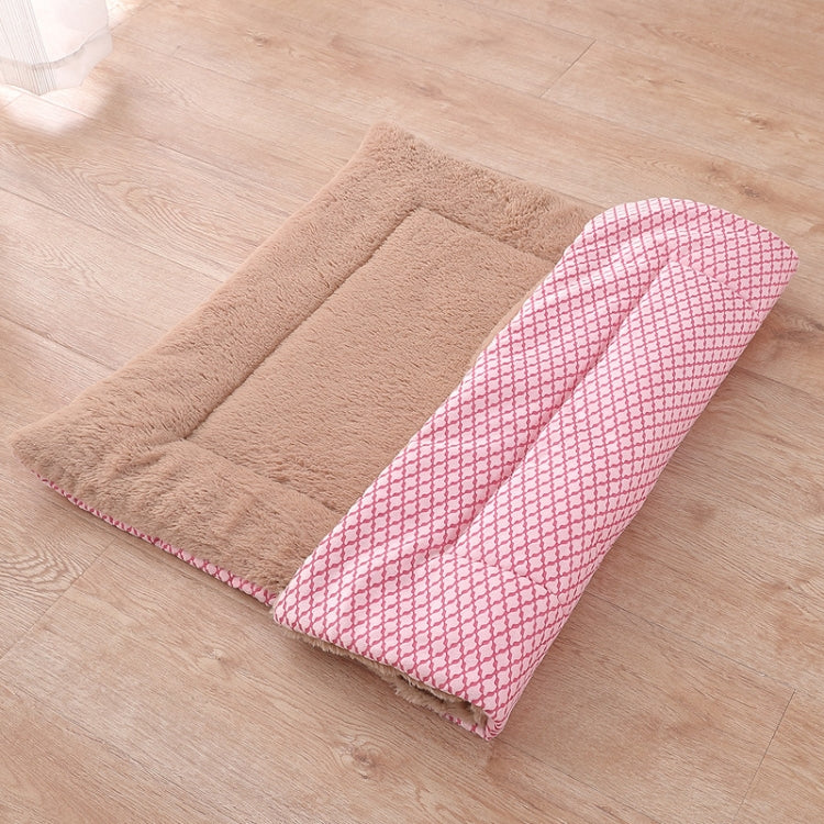 Double Sided Pet Mat Four Seasons Warm Dog Blanket,Size: M(Short Plush Pink)