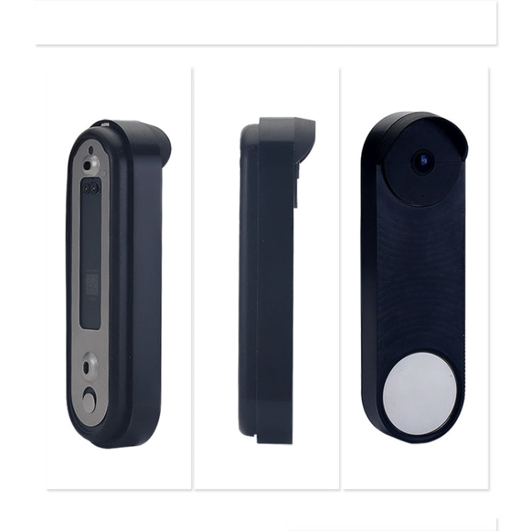 Doorbell Silicone Protective Cover for Google NEST HelloDoorbell Battery Version(Black)