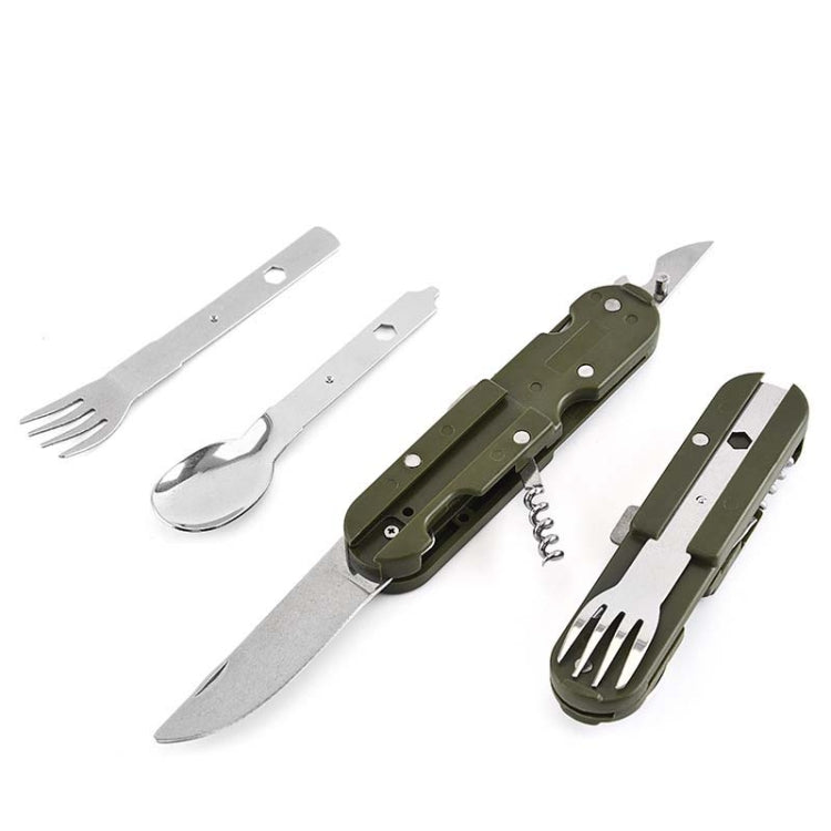 Outdoor Camping Tableware Stainless Steel Folding Knife Fork and Spoon Combination Tableware