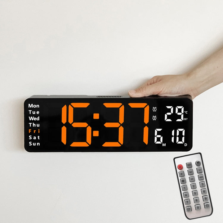 6629 13 Inch Multifunctional LED Living Room Large Screen Wall Clock, 13 Inch Black Shell Red Light, 13 Inch White Shell Orange Light, 13 Inch White Shell Green Light, 13 Inch White Shell Red Light, 13 Inch Black Shell Orange Light                     ...